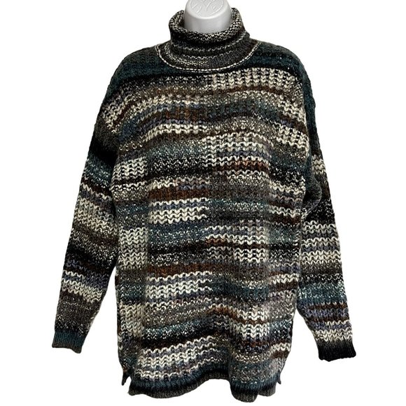 Multicolor Striped Turtleneck Sweater - Picture 1 of 12